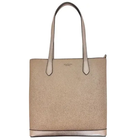 Kate Spade Tinsel Tote Bag in Rose Gold Shimmer