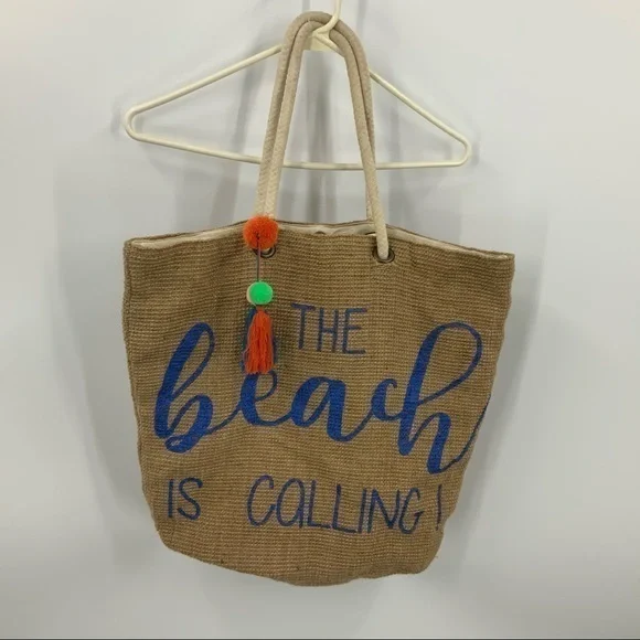 Jute “the beach is calling “large beach bag