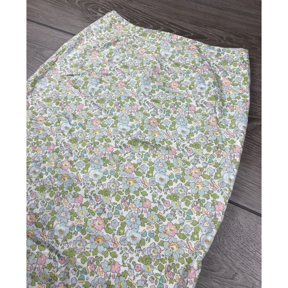 Rebecca Taylor Women's Floral Patterned Tie Skort White Pink Green Size 10‎
