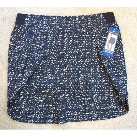 Cypress Club Skort Built-in Shorts Tummy Smoothing Women's Black‎ Stretch NEW!