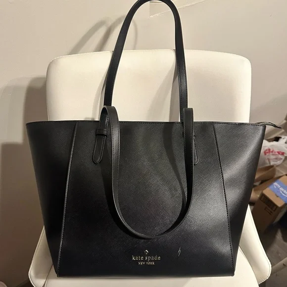 Kate Spade Black Saffiano Leather Tote Bag — Work, Laptop & Everyday Purse