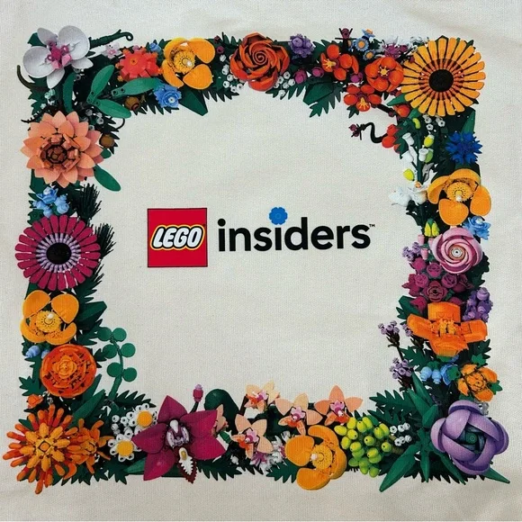 LEGO Insiders Botanical Garden Flower Canvas Tote Bag Grocery Carry All Pop Art