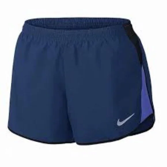 Y2K Nike Dri-Fit Womens Sz Medium 3.5” Navy Black Purple Running Athletic Shorts