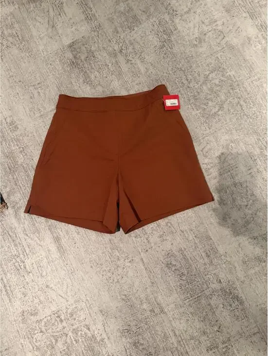 NWT Spanx brown Bronze Glow On-The-Go Shorts 6” sz S