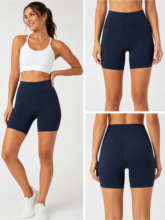 Vively Navy High Rise Biker Shorts Women’s Medium Activewear