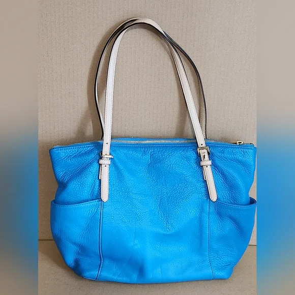 Michael Kors large turquoise tote bag missing The Key Chain