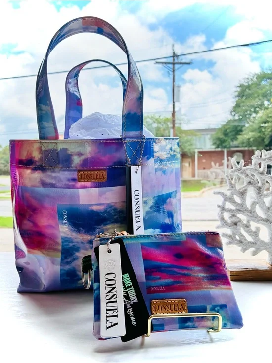 Consuela Mandy Multicolor Sky Print Mini Tote with Matching Wristlet