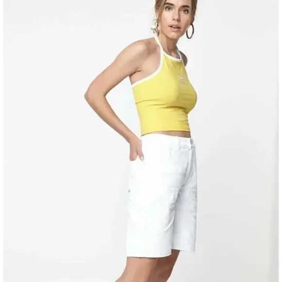 Converse MadeMe White Corduroy High Waist Oversized Shorts Womens 8 Streetwear