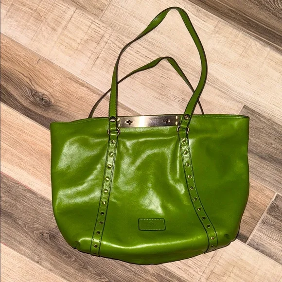Patricia Nash large Green Leather Tote Bag