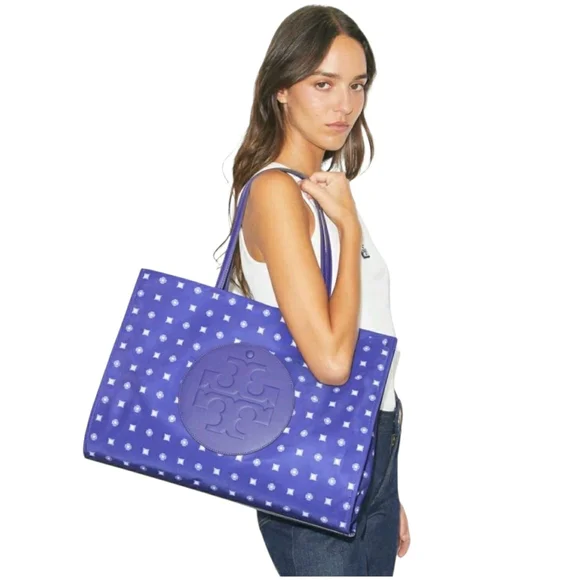 NWT! Tory Burch Purple 'Nothing Ditsy' Ella Collector's Edition Tote