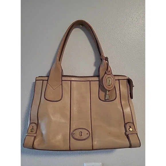 FOSSIL Vintage Reissue Carmel Tan Shoulder Tote Purse Bag Leather
