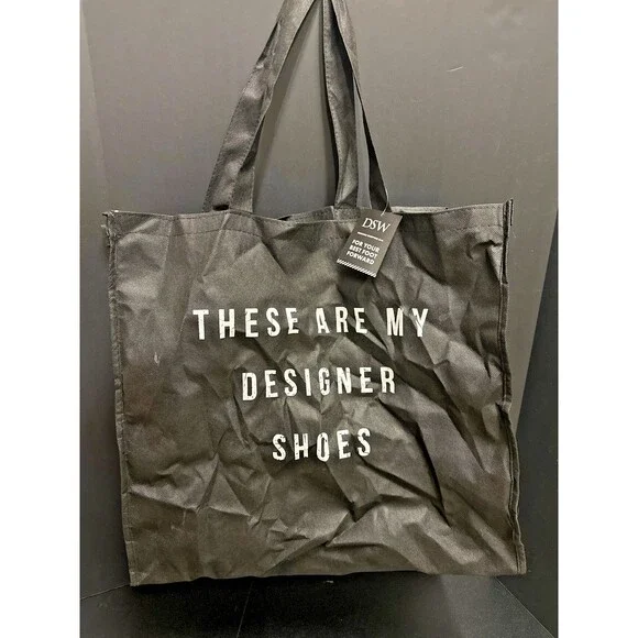 DSW Black Reusable Tote Bag 