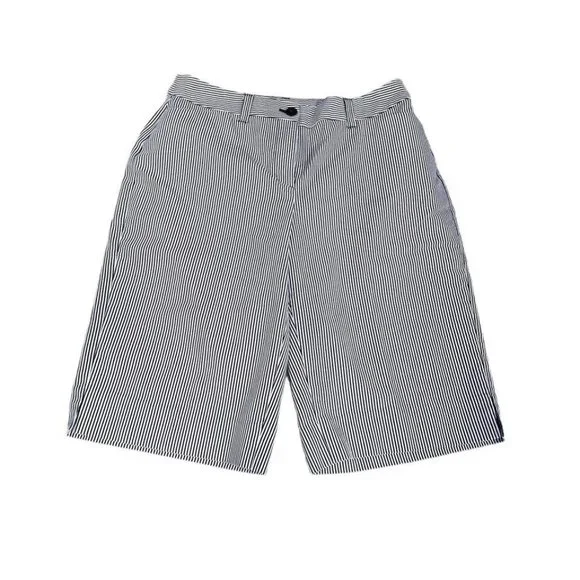 Jones New York Signature Stretch Blue/White ‎ Striped Capri Crop Pants Size 8