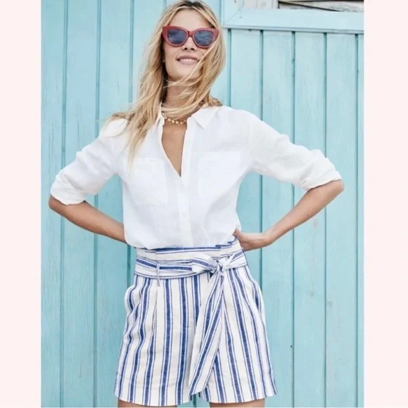 Boden St Ives‎ Paperbag Linen Shorts