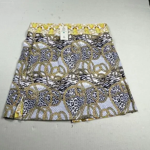 Skort Obsession Chain Animal Print Skort Pull-On Stretch Shorts XXL Resized