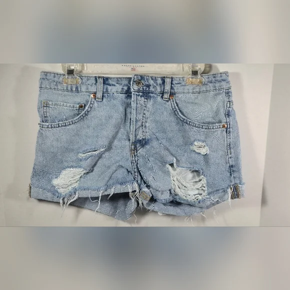 & Denim By H & M Boyfriend Shorts Distressed Women's Regular Waist Size 6