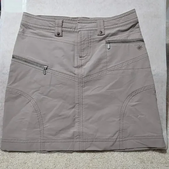 Athleta Taupe Mini Skirt with Zip Pockets SIZE 6