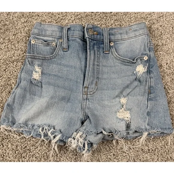 Madewell The Perfect Jean Short Denim Distressed Womens‎ Size 23 Inseam 3