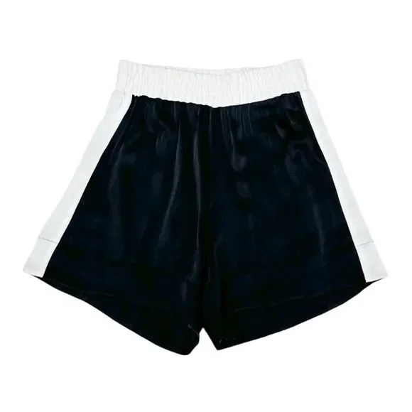 RARE GOOD AMERICAN Black and White Satin Shorts