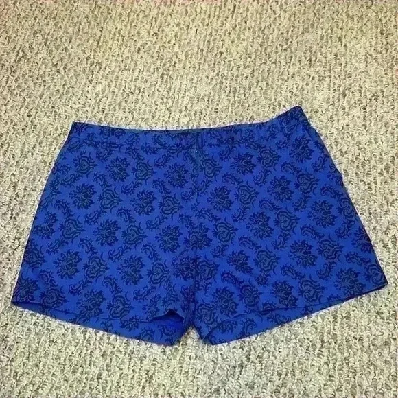 Willi Smith Royal Blue & Navy Ladies Shorts 97% Cotton 3% Elastane Women Size 10