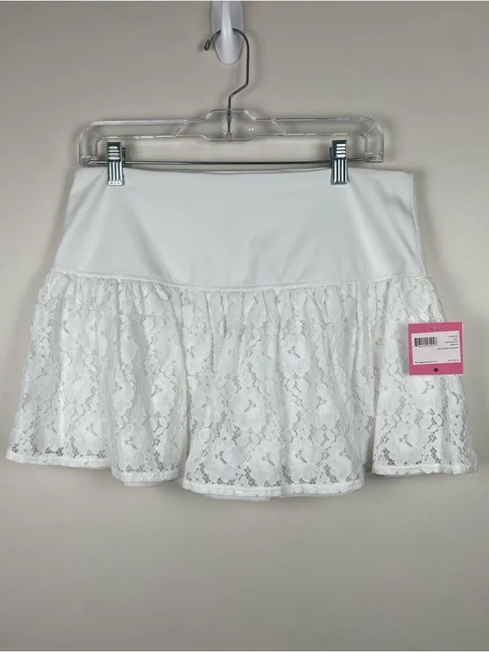 NWT Kate Spade White Textured Lace Tennis Skort size Large