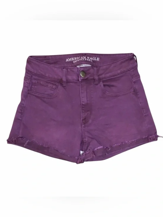 AEO Hi-Rise Shortie Super Stretch Shorts Size 4 Purple American Eagle Outfitters