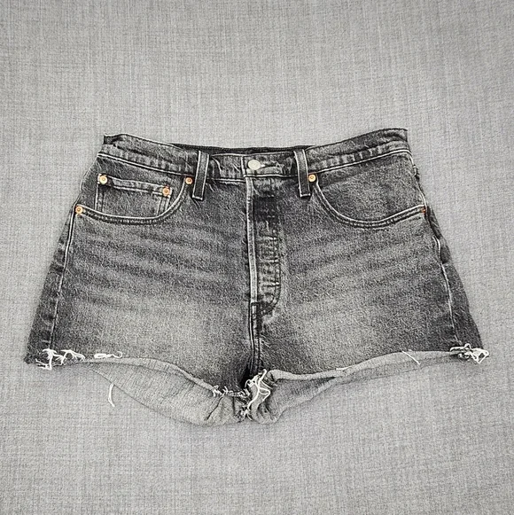 Levi's 501 Black Cut Off Denim Jean Shorts. 31. 100% Cotton.