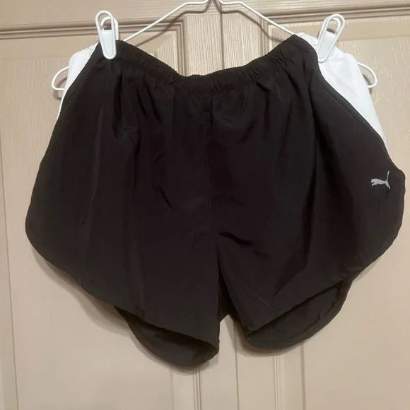 Puma Women's Black and White Athletic Shorts
