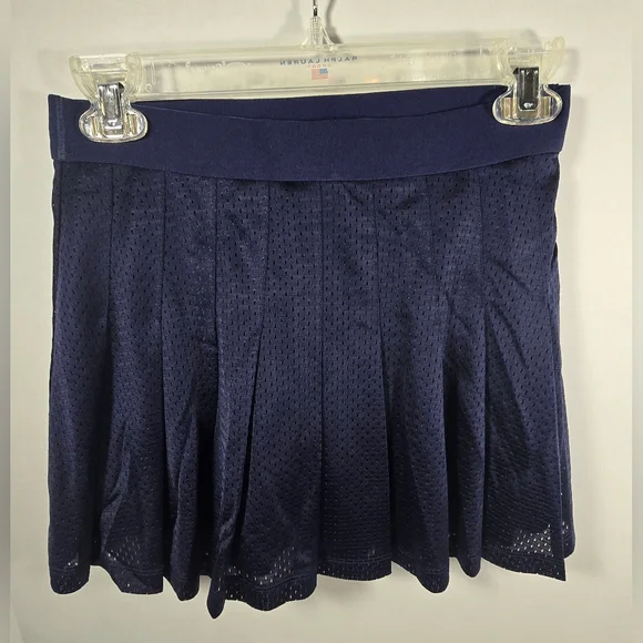 Victoria’s Secret PINK Pleated Mesh Tennis Skort Medium Navy Blue NWOT