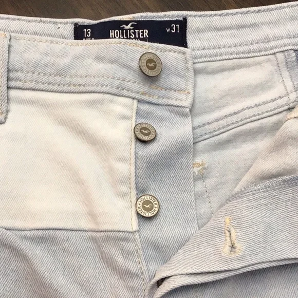 Hollister Light Blue Denim Patch Shorts