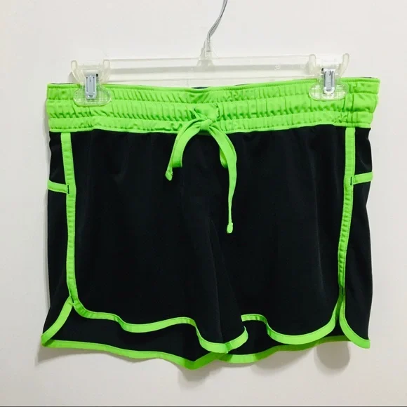 Xersion Athletic Black/ Electric Green Shorts