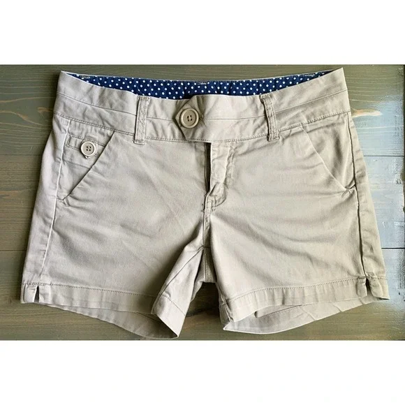 FreeStyle Y2K Cargo Chino‎ Shorts Womens 5 Khaki Low Rise Grunge Preppy Utility