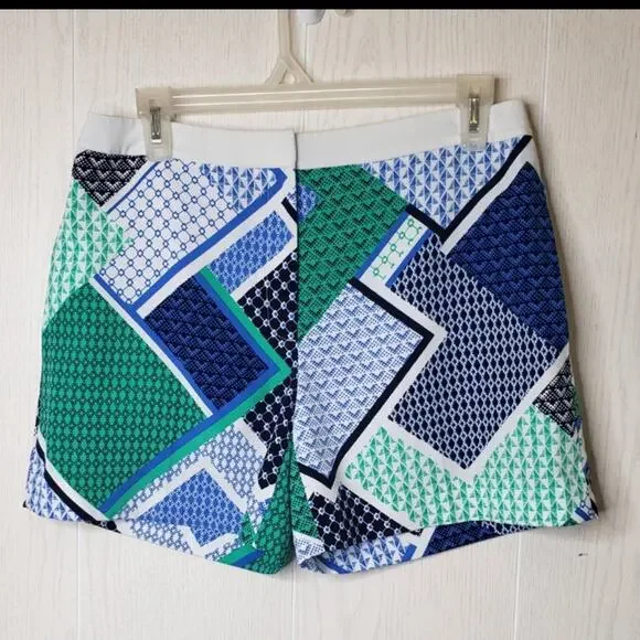 Tommy Hilfiger shorts green blue graphic print palm beach size 2