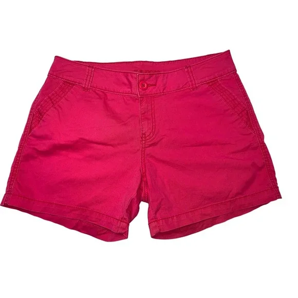 Maurices‎ Womens Pink Cotton Blend Stretch Shorts Size 11 12 Casual Festival