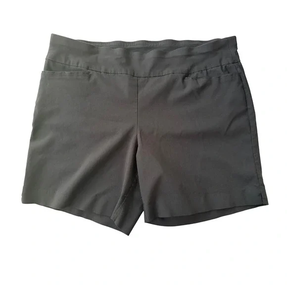 Briggs Womens Plus Size 22W Black Pull On Tummy Control Stretch Shorts Pockets