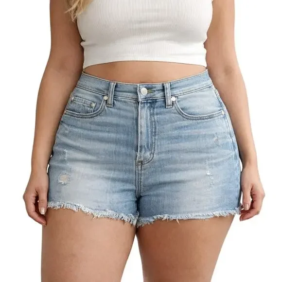 VS PINK Distressed High Waisted Cutoff Faded Jean Shorts Women Size 10