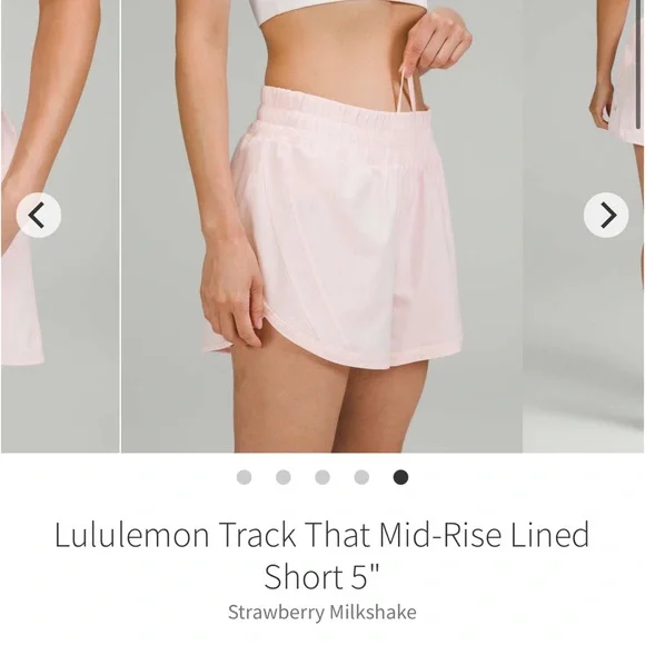 Lululemon track that MR Shorts 5” lined STRAWBERRY MILKSHAKE Sz 4