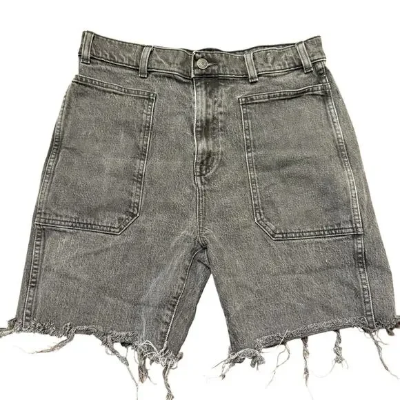 Madewell Women's 90's straight black cutoff jeans, patch pockets, Size 29