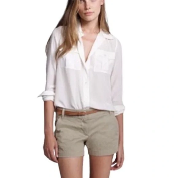 J. Crew 100% Cotton Chino Broken-In Buttery Twill City Fit Shorts Size 4 NWT