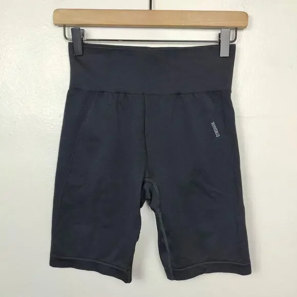Gymshark Vital Seamless Shorts Womens Small‎ Black High Waist Yoga Gym