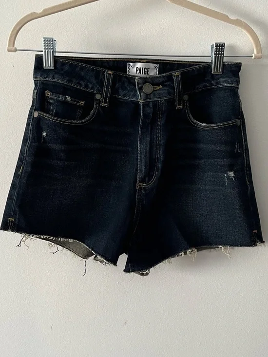 PAIGE: The Margo Dark Blue Denim Cutoff Shorts Sz 26