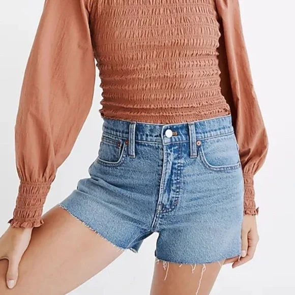Madewell The Perfect Jean Short Burnett Wash Tencel Lyocell Edition