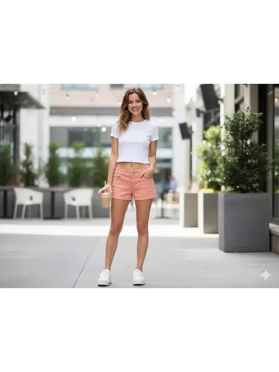 Levi’s - Coral Pink Low-Rise Denim Shorts - Size 5