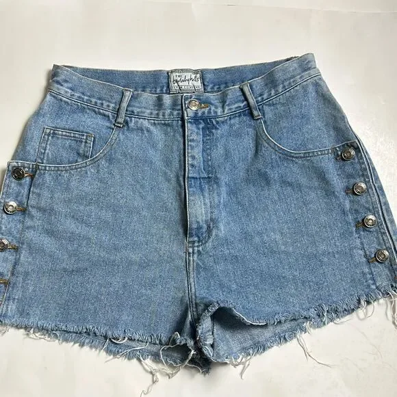 Vintage 80s BEVERLY HILLS denim co Cowgirl high rise jeans mom shorts sz 13/14