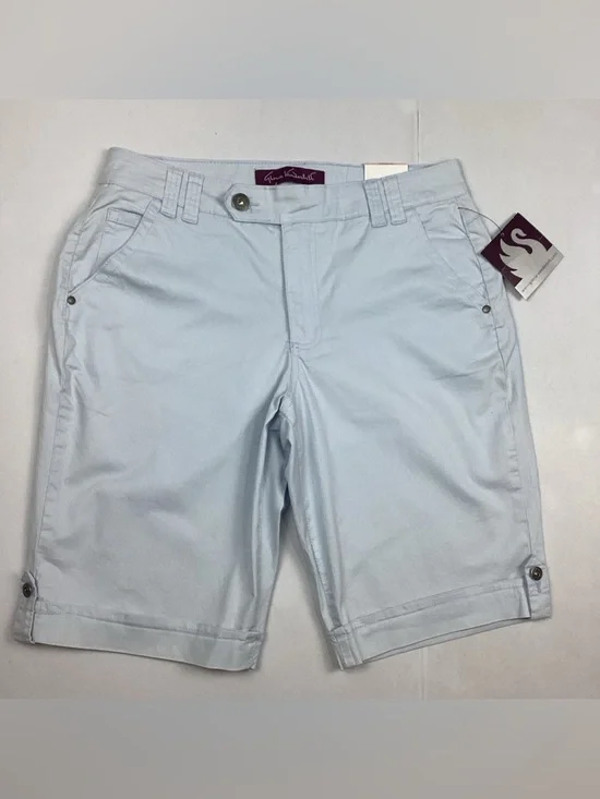 Gloria Vanderbilt Bermuda Stretch Knee Length Shorts Blue Size 10 NEW!