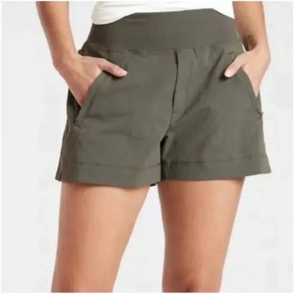 Athleta Shorts Womens 2 Green Trekkie North Ripstop Nylon Outdoor Trail Hiking