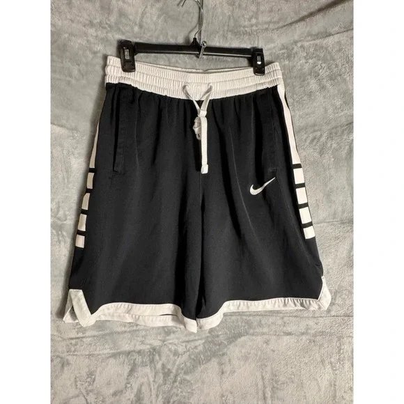 Nike Elite Basketball Shorts Black White Mesh Athletic Drawstring Womens Large