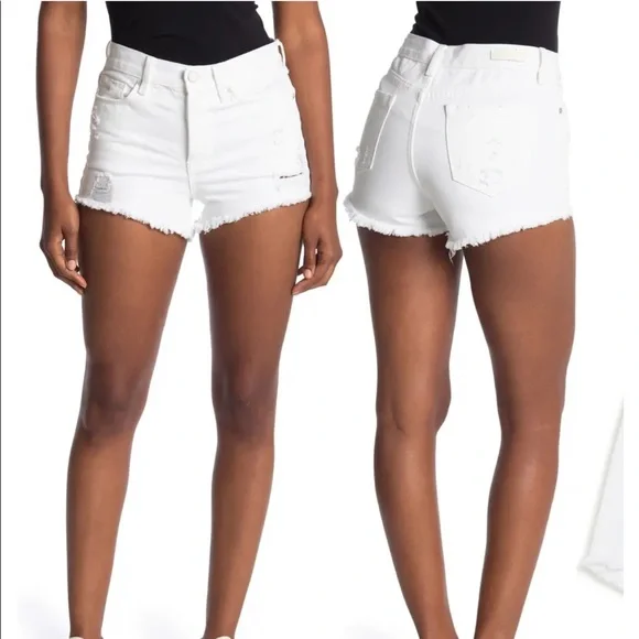 Hi Rise Rigid Distressed Shorts BlankNYC