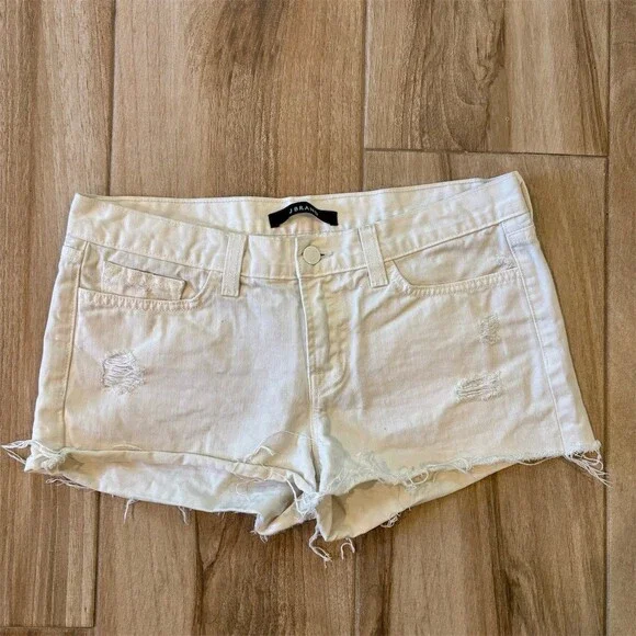 J. Brand Shorts Womens Size 28 White Cut-Off Distressed Raw Hem Casual