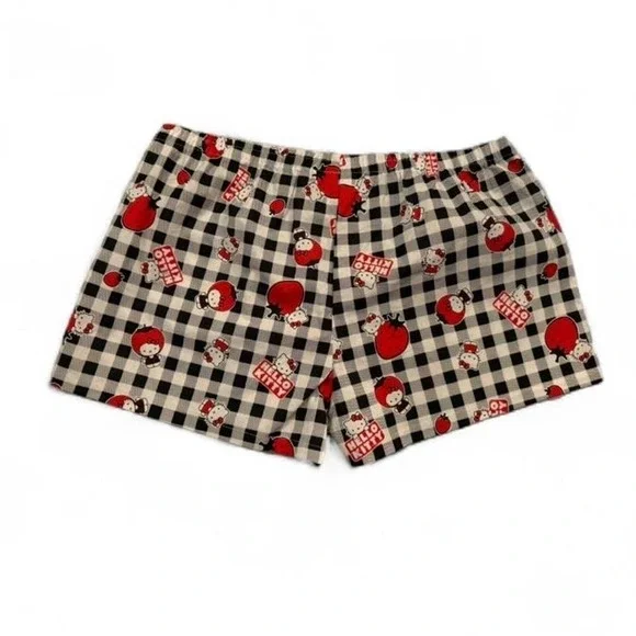 Hello Kitty gingham shorts Sanrio Size L 100% Cotton New